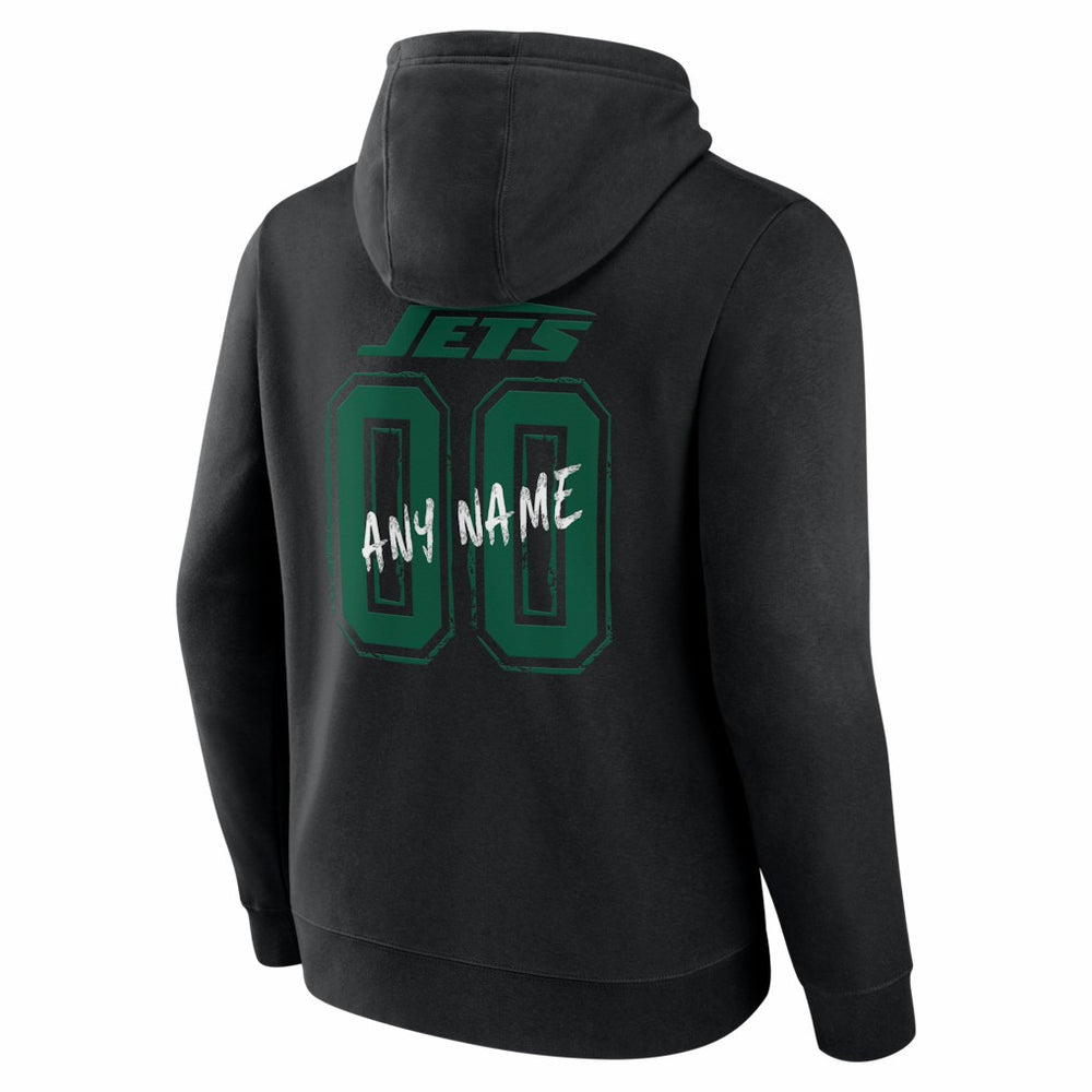 New York Jets Hustle Personalized Name & Number Hoodie - Black - NFL