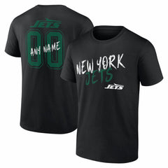 New York Jets Hustle Personalized Name & Number T-Shirt - Black - NFL