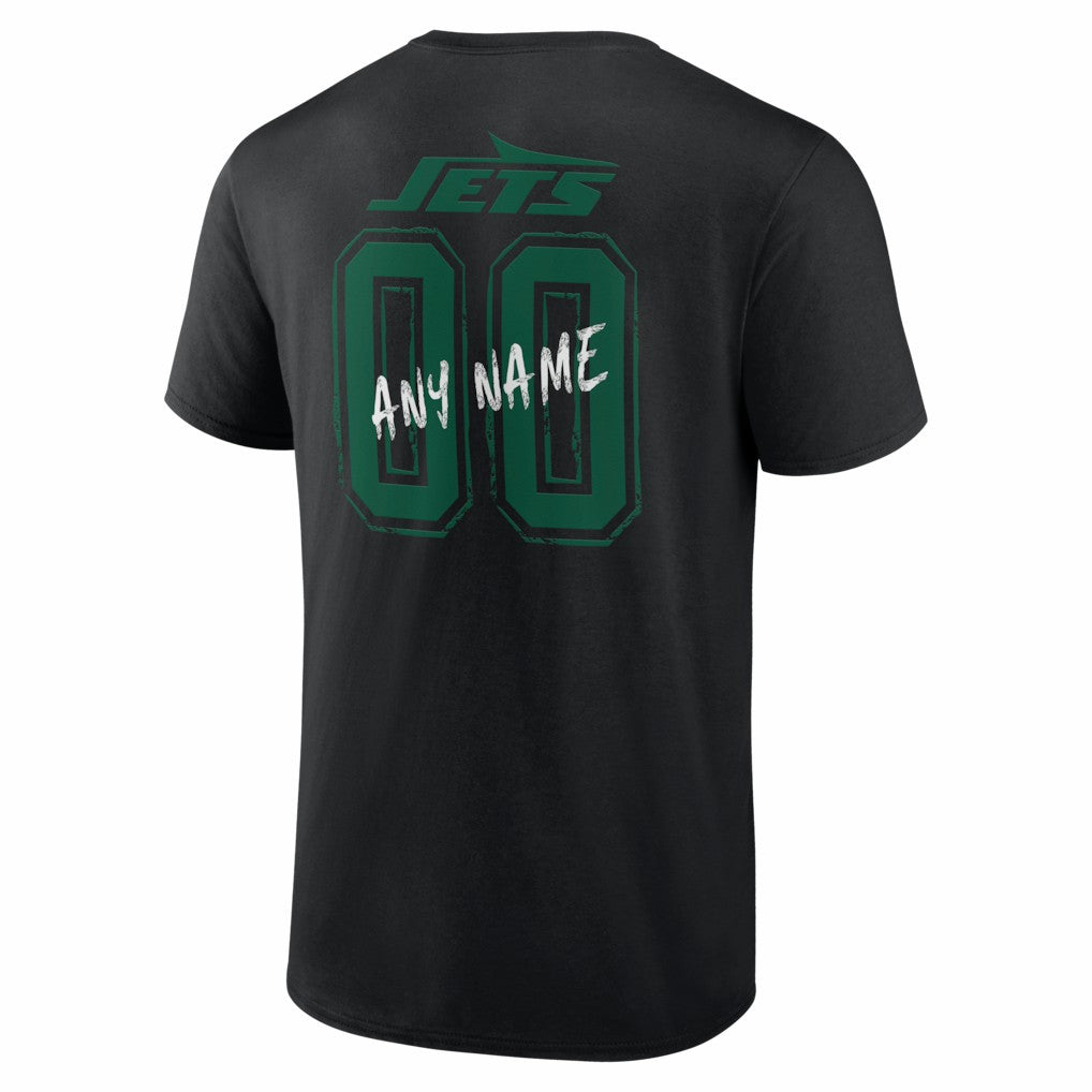 New York Jets Hustle Personalized Name & Number T-Shirt - Black - NFL