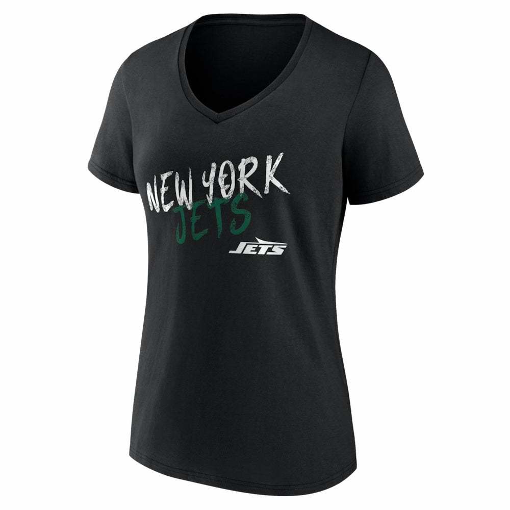 New York Jets Women's Hustle Personalized Name & Number V-Neck T-Shirt - Black - NFL
