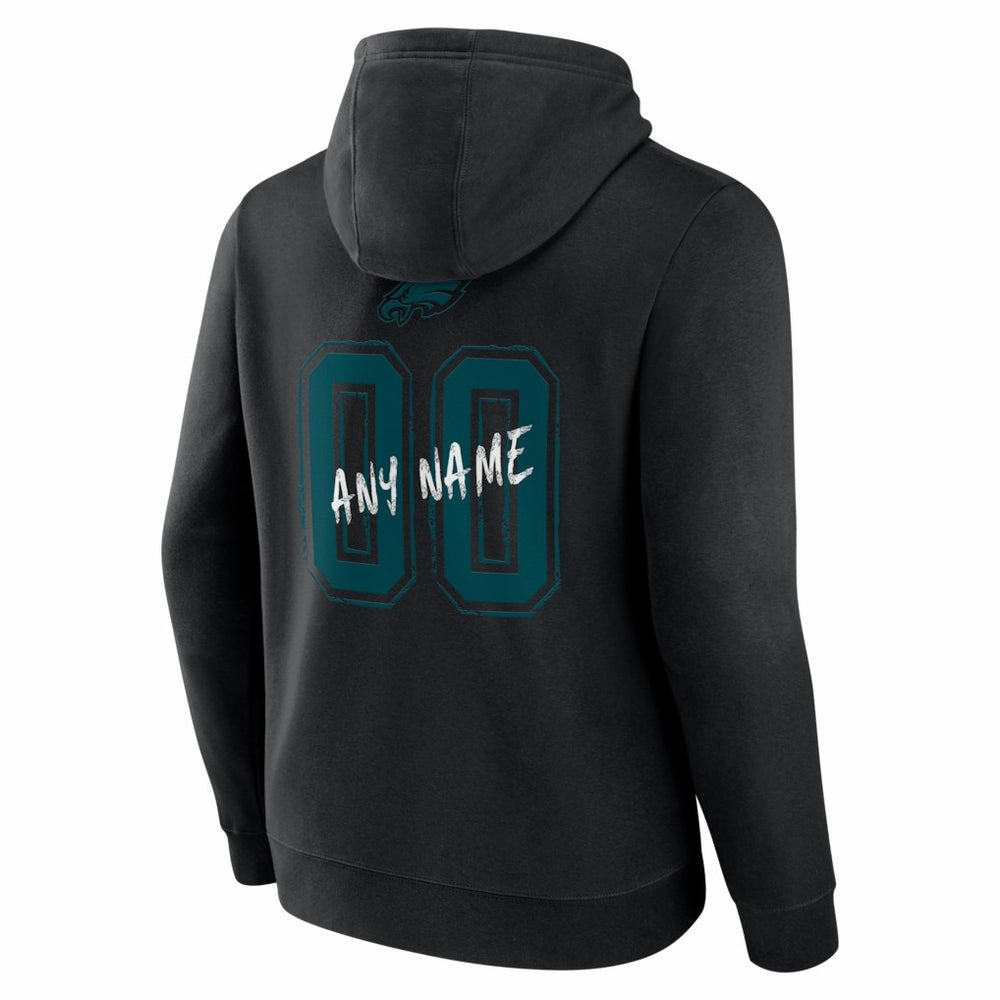 Philadelphia Eagles Hustle Personalized Name & Number Hoodie - Black - NFL