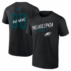 Philadelphia Eagles Hustle Personalized Name & Number T-Shirt - Black - NFL