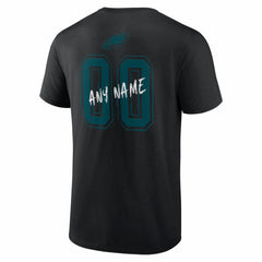 Philadelphia Eagles Hustle Personalized Name & Number T-Shirt - Black - NFL