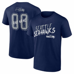 Seattle Seahawks Hustle Personalized Name & Number T-Shirt - College Navy - NFL