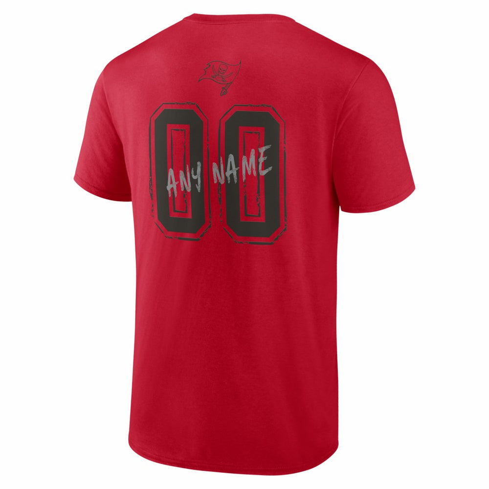 Tampa Bay Buccaneers Hustle Personalized Name & Number T-Shirt - Red - NFL