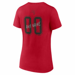 Tampa Bay Buccaneers Women's Hustle Personalized Name & Number V-Neck T-Shirt - Red - NFL