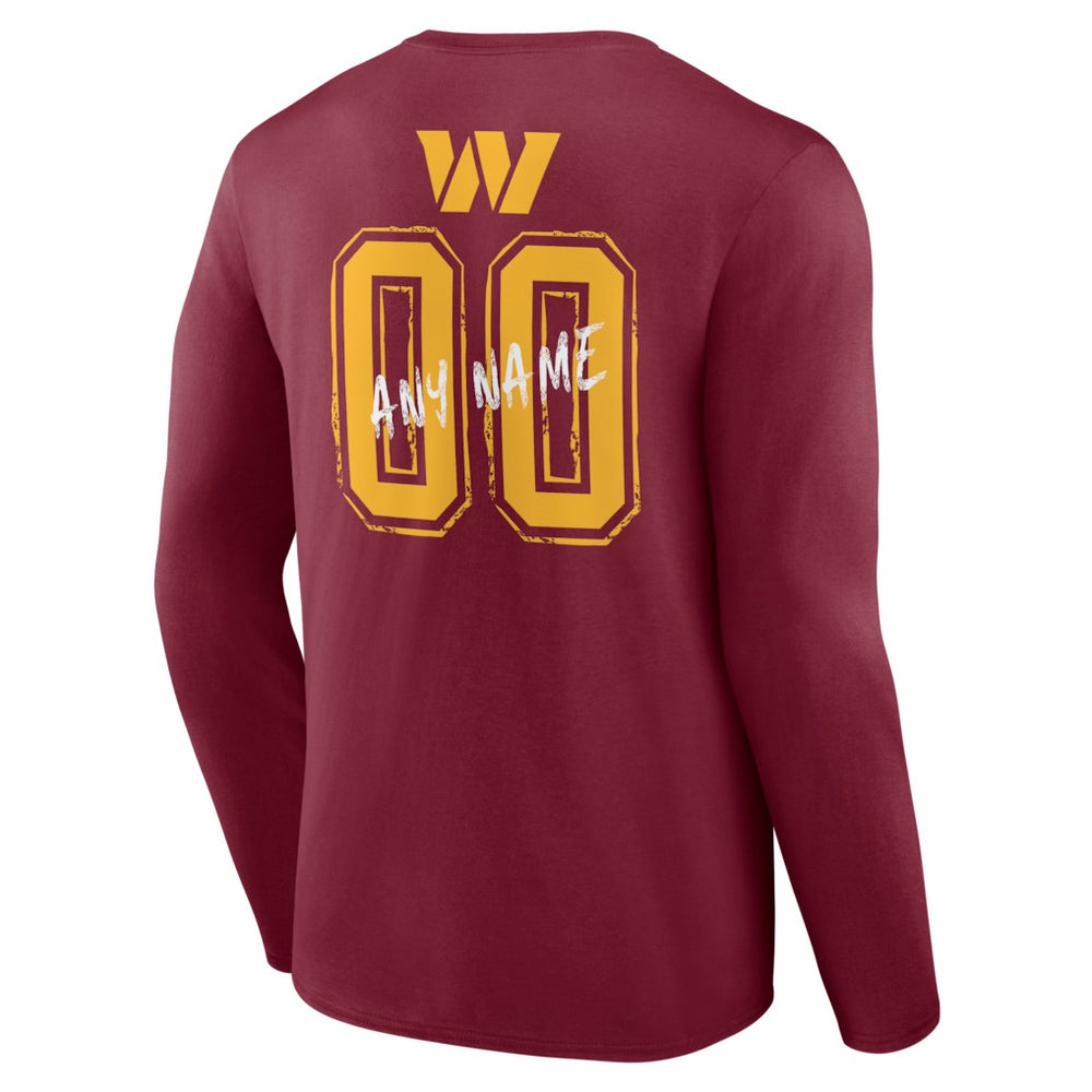 Washington Commanders Hustle Personalized Name & Number Long Sleeve T-Shirt - Burgundy - NFL