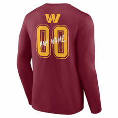 Washington Commanders Hustle Personalized Name & Number Long Sleeve T-Shirt - Burgundy - NFL