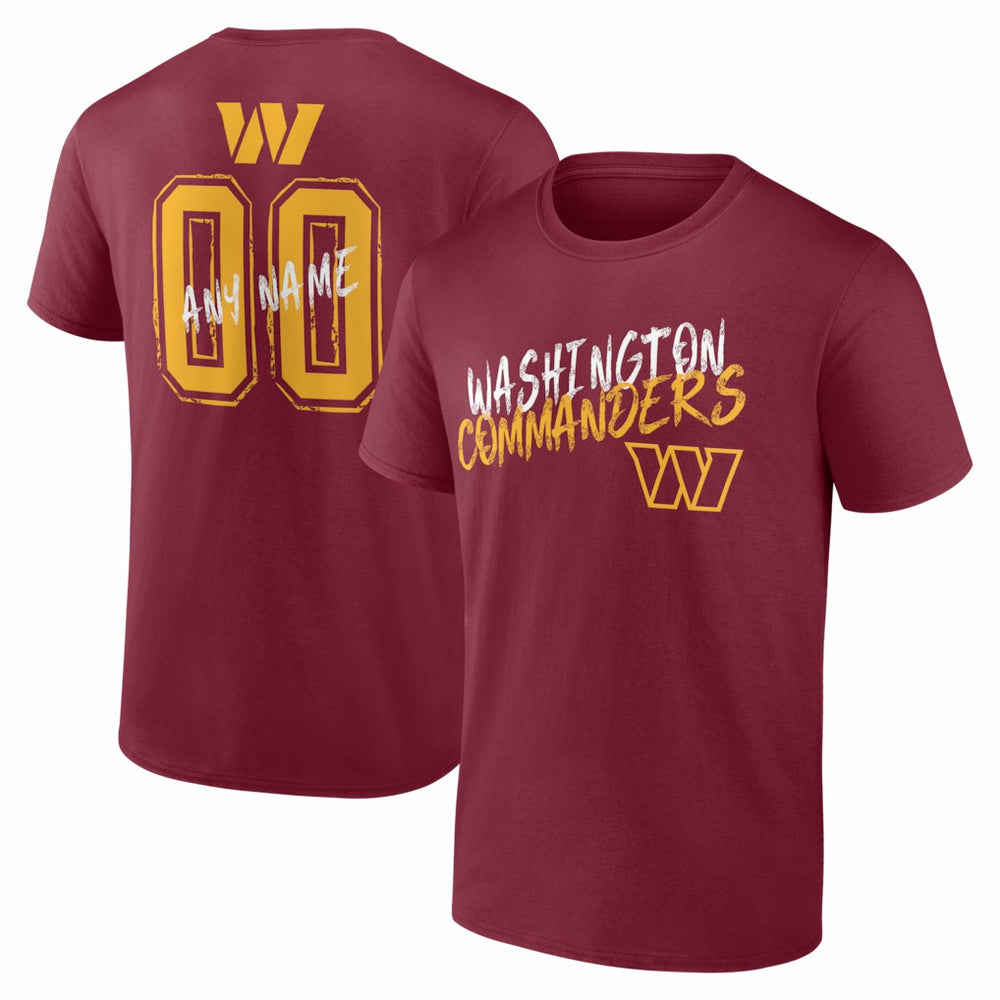 Washington Commanders Hustle Personalized Name & Number T-Shirt - Burgundy - NFL