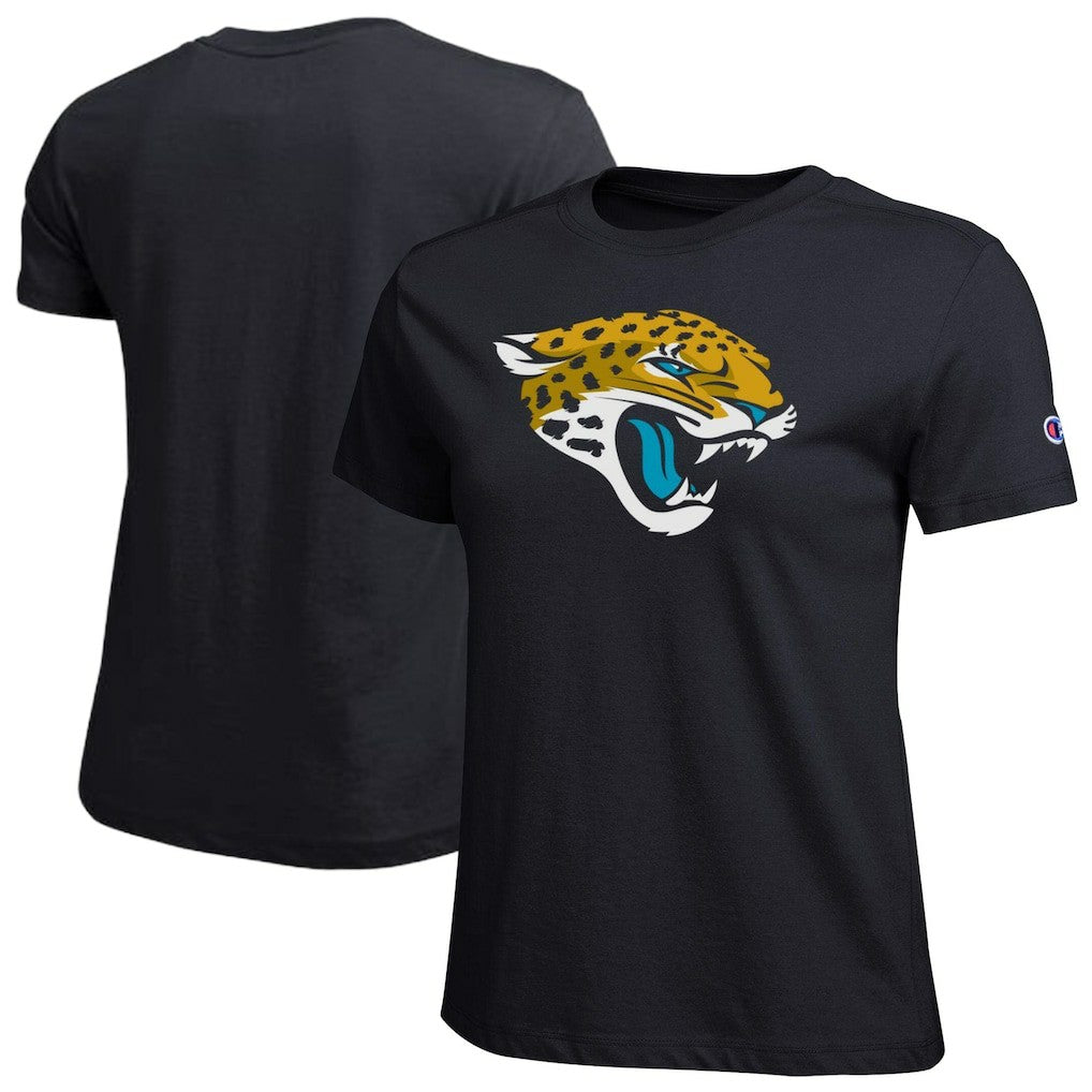 Jacksonville Jaguars Champion Women's Logo T-Shirt - Black - NFL