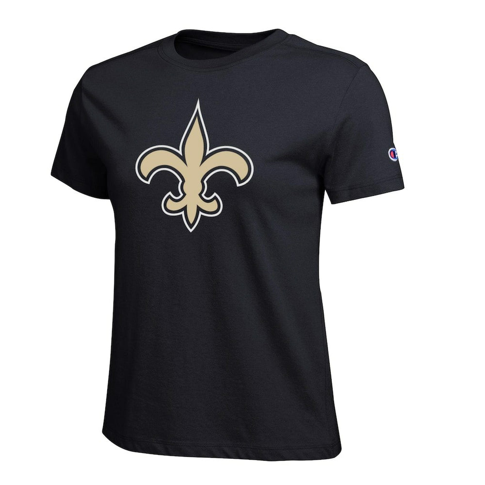 New Orleans Saints Champion Women's Logo T-Shirt - Black - NFL