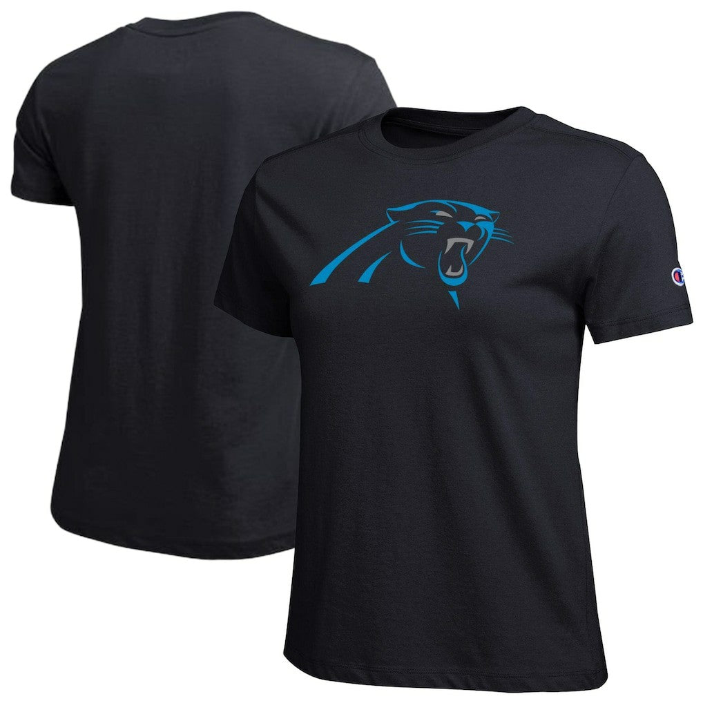 Carolina Panthers Champion Women's Logo T-Shirt - Black - NFL