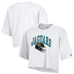Jacksonville Jaguars Champion Women's Boyfriend Cropped T-Shirt - White - NFL