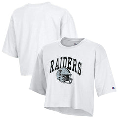 Las Vegas Raiders Champion Women's Boyfriend Cropped T-Shirt - White - NFL