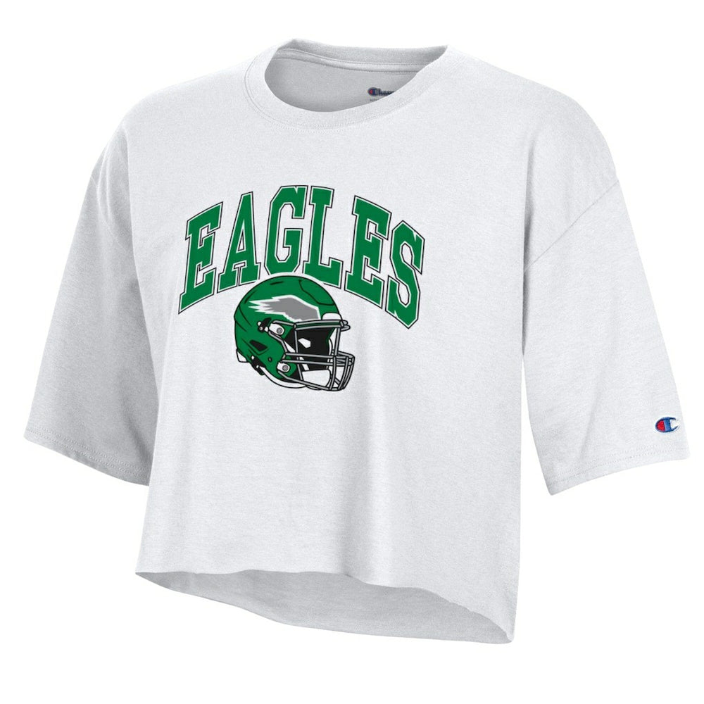 Philadelphia Eagles Champion Women's Boyfriend Cropped T-Shirt - White - NFL