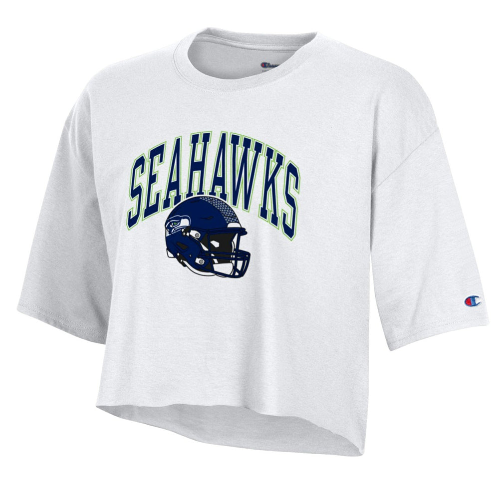 Seattle Seahawks Champion Women's Boyfriend Cropped T-Shirt - White - NFL