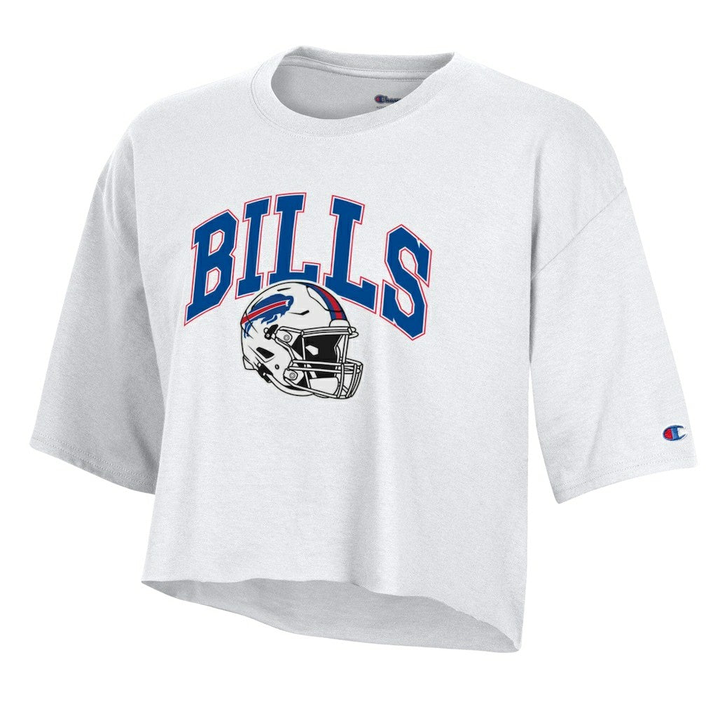 Buffalo Bills Champion Women's Boyfriend Cropped T-Shirt - White - NFL