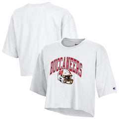 Tampa Bay Buccaneers Champion Women's Boyfriend Cropped T-Shirt - White - NFL