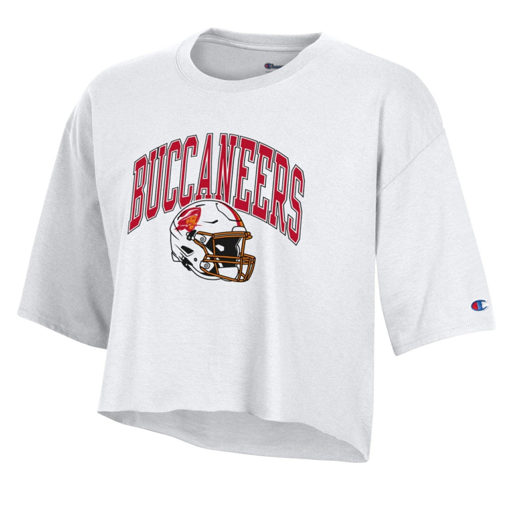 Tampa Bay Buccaneers Champion Women's Boyfriend Cropped T-Shirt - White - NFL
