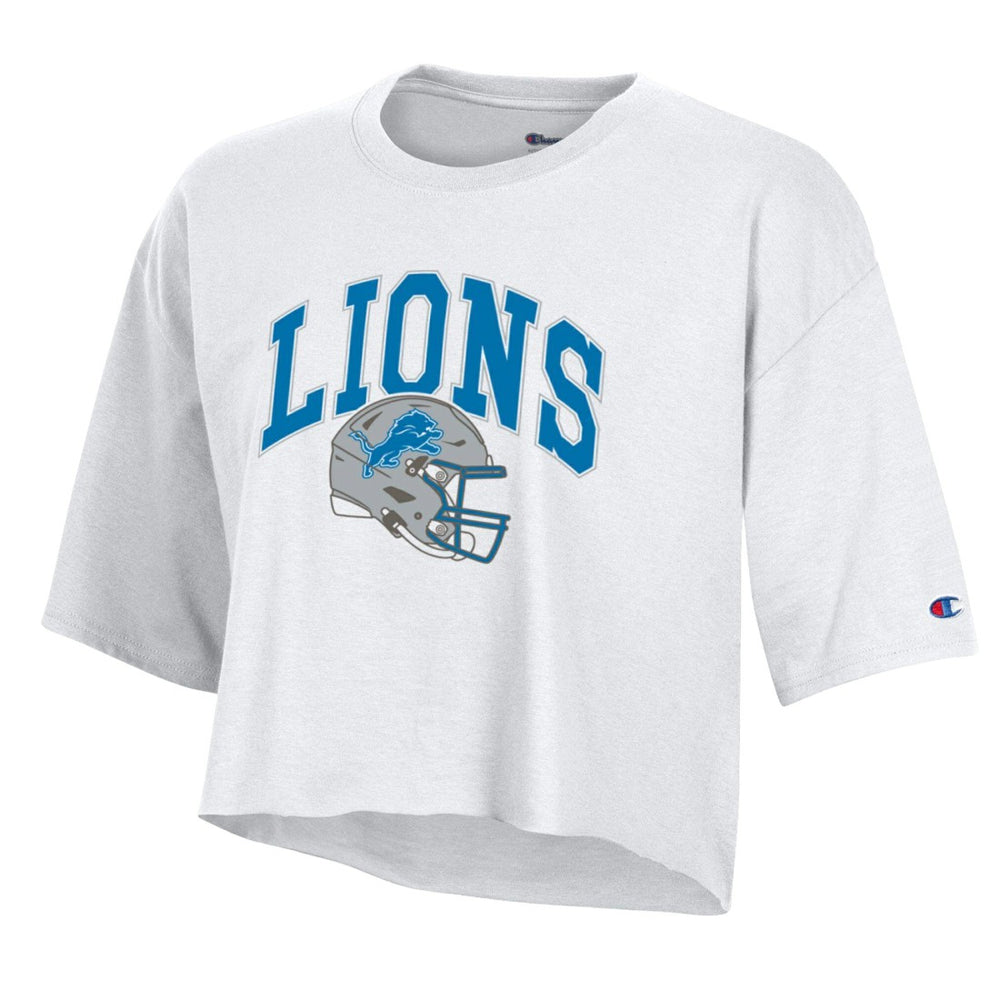 Detroit Lions Champion Women's Boyfriend Cropped T-Shirt - White - NFL