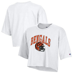 Cincinnati Bengals Champion Women's Boyfriend Cropped T-Shirt - White - NFL