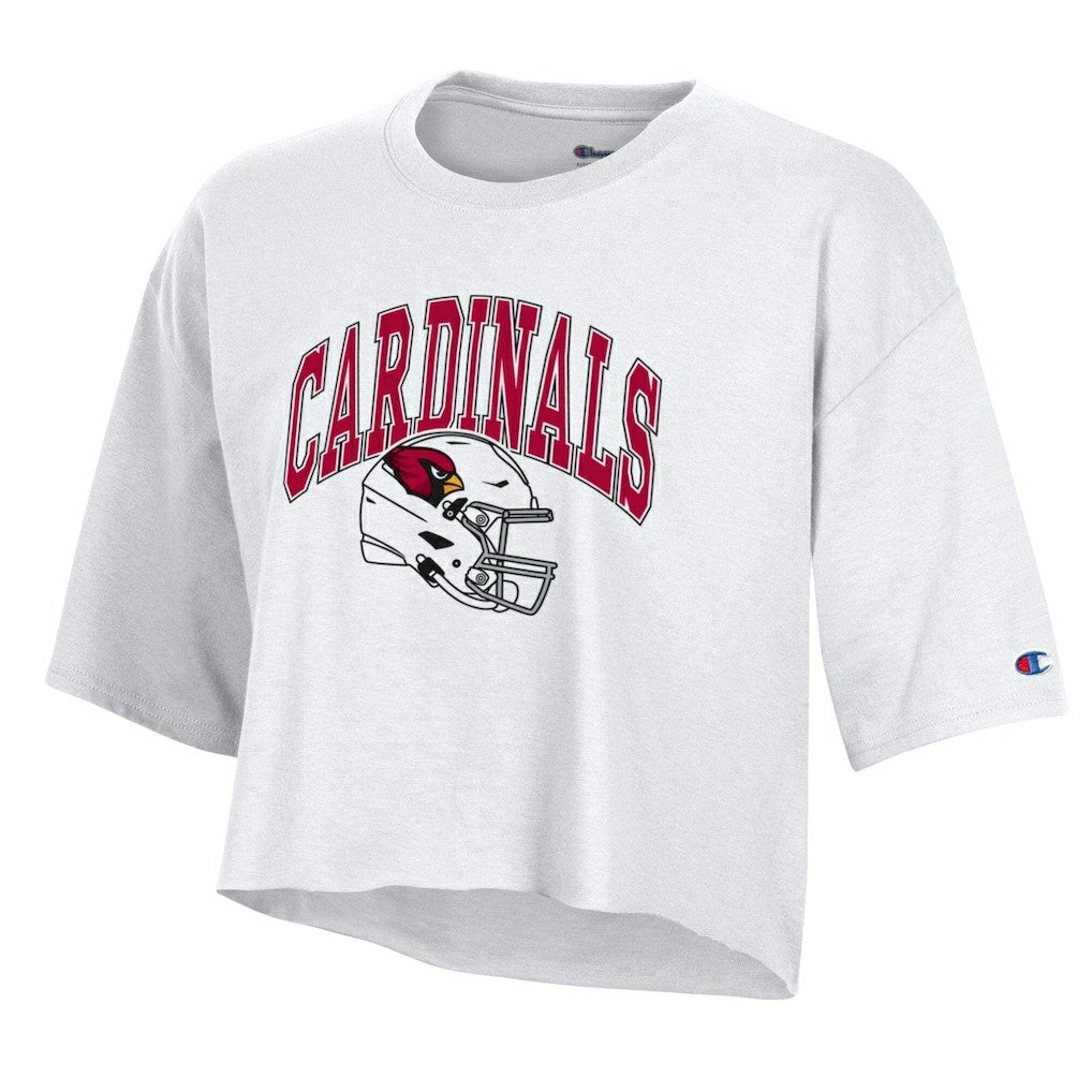 Arizona Cardinals Champion Women's Boyfriend Cropped T-Shirt - White - NFL