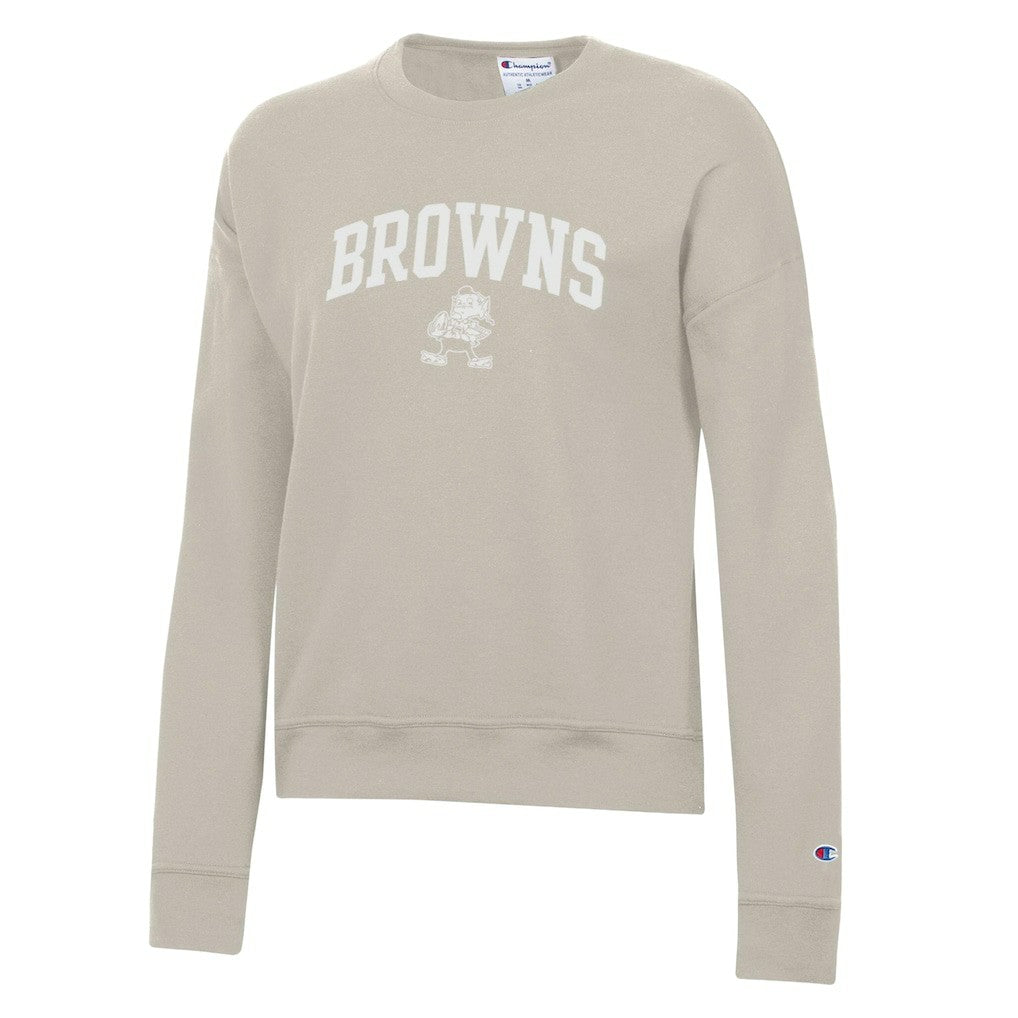 Cleveland Browns Champion Women's Powerblend Cocoa Butter Fleece Sweatshirt - Light Brown - NFL