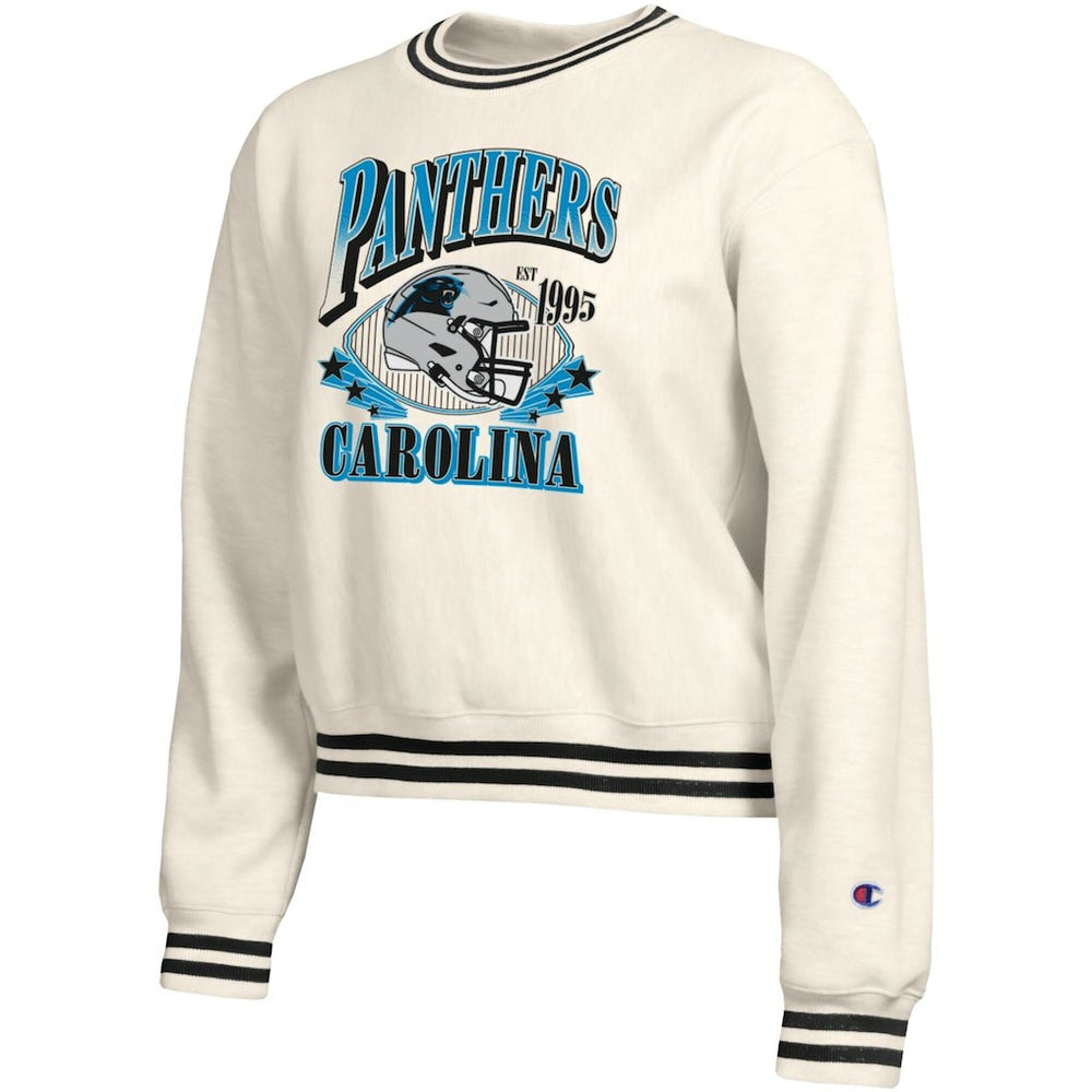 Carolina Panthers Champion Women's Reverse Weave Fleece Sweatshirt - Cream - NFL