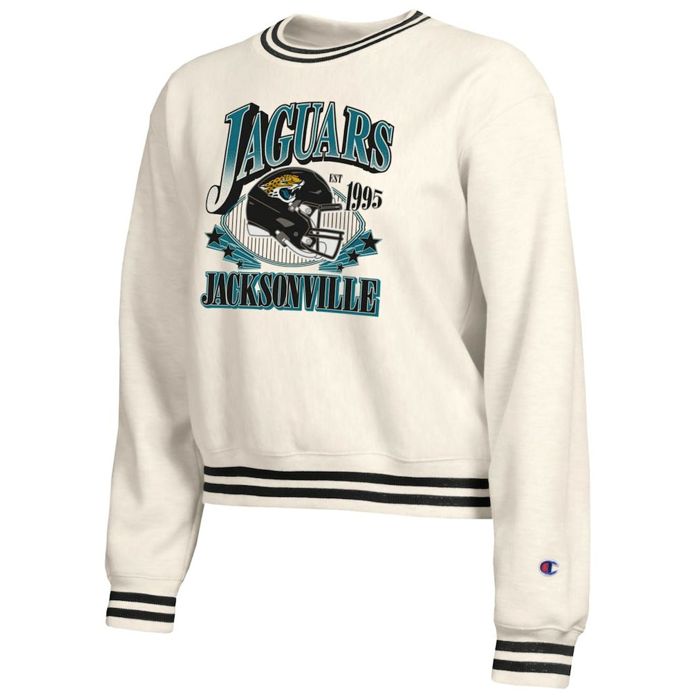 Jacksonville Jaguars Champion Women's Reverse Weave Fleece Sweatshirt - Cream - NFL