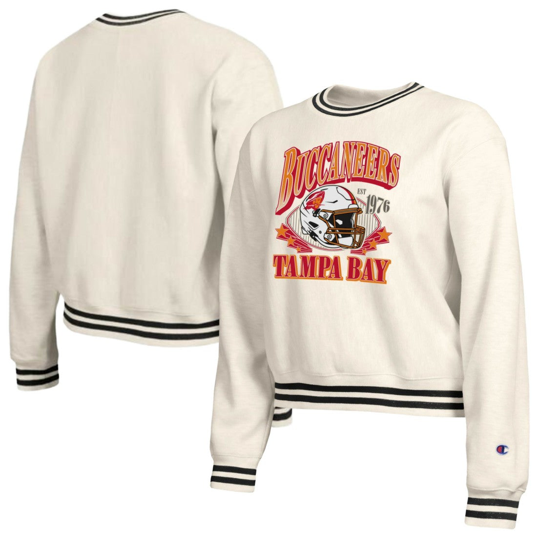 Tampa Bay Buccaneers Champion Women's Reverse Weave Fleece Sweatshirt - Cream - NFL