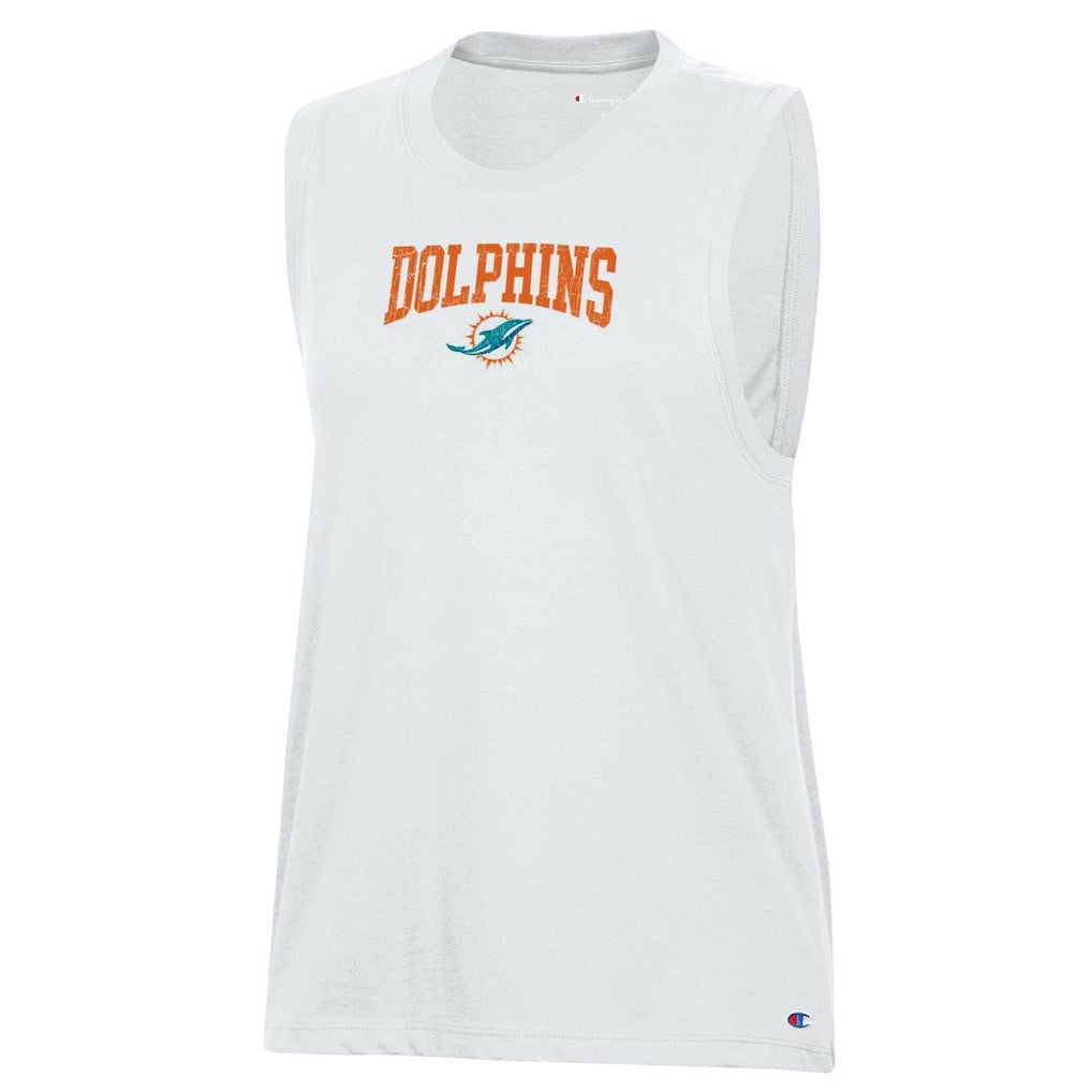 Miami Dolphins Champion Women's Muscle Tank Top - White - NFL