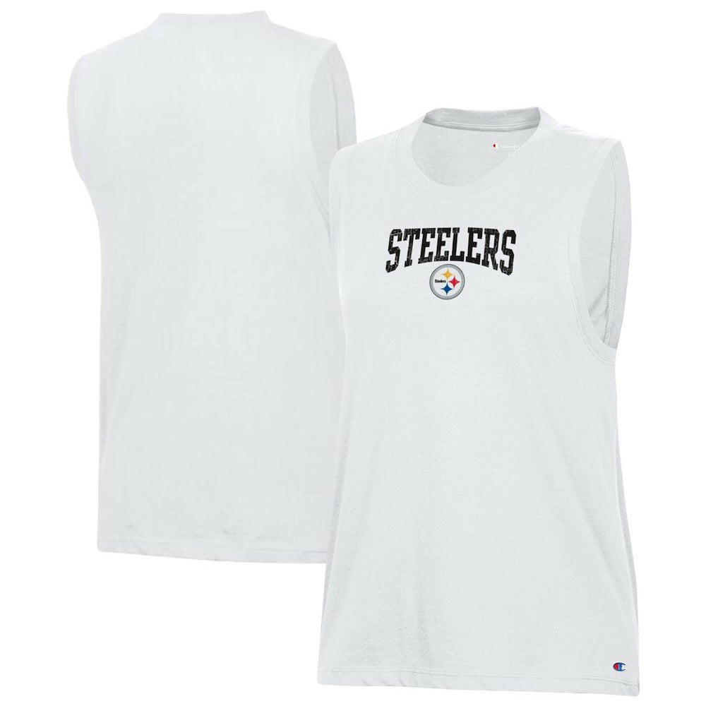 Pittsburgh Steelers Champion Women's Muscle Tank Top - White - NFL