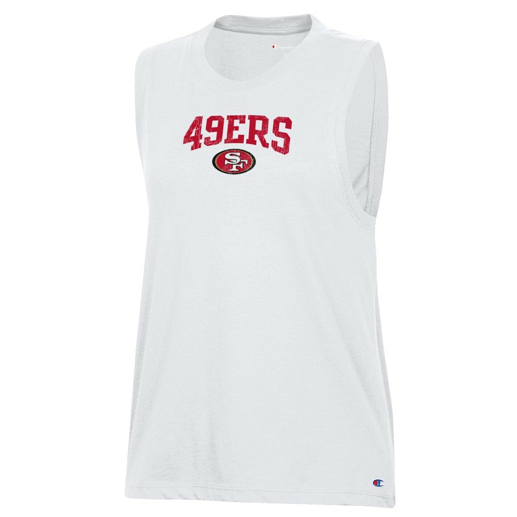 San Francisco 49ers Champion Women's Muscle Tank Top - White - NFL