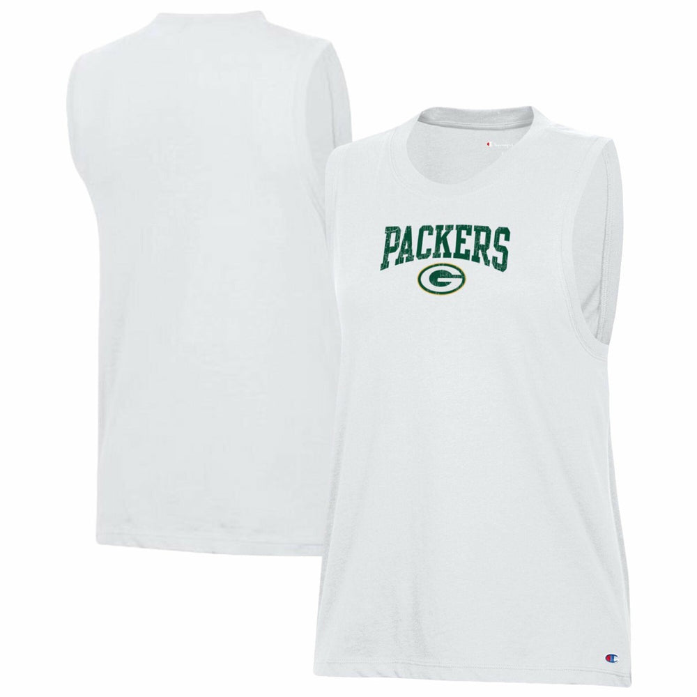 Green Bay Packers Champion Women's Muscle Tank Top - White - NFL