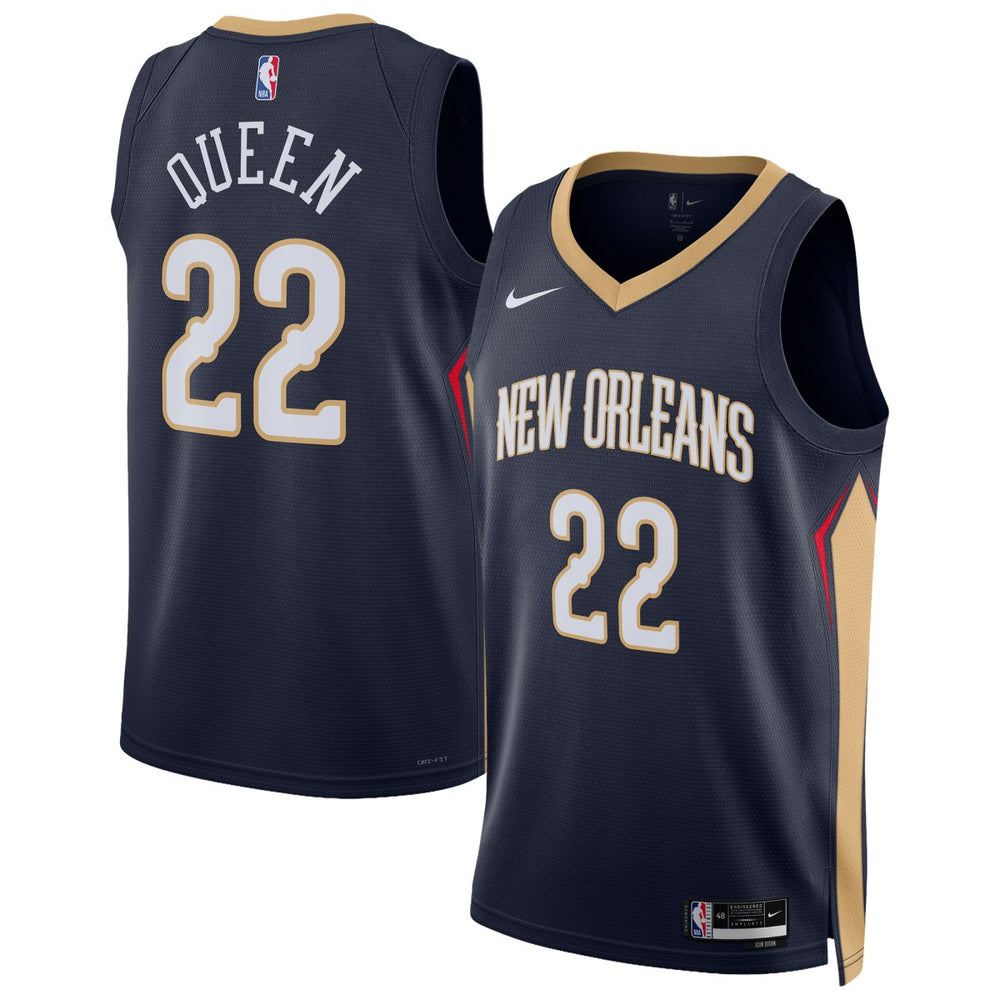 Nike Derik Queen New Orleans Pelicans Unisex Swingman Jersey Icon Edition Navy