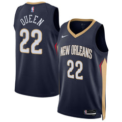 Nike Derik Queen New Orleans Pelicans Unisex Swingman Jersey Icon Edition Navy