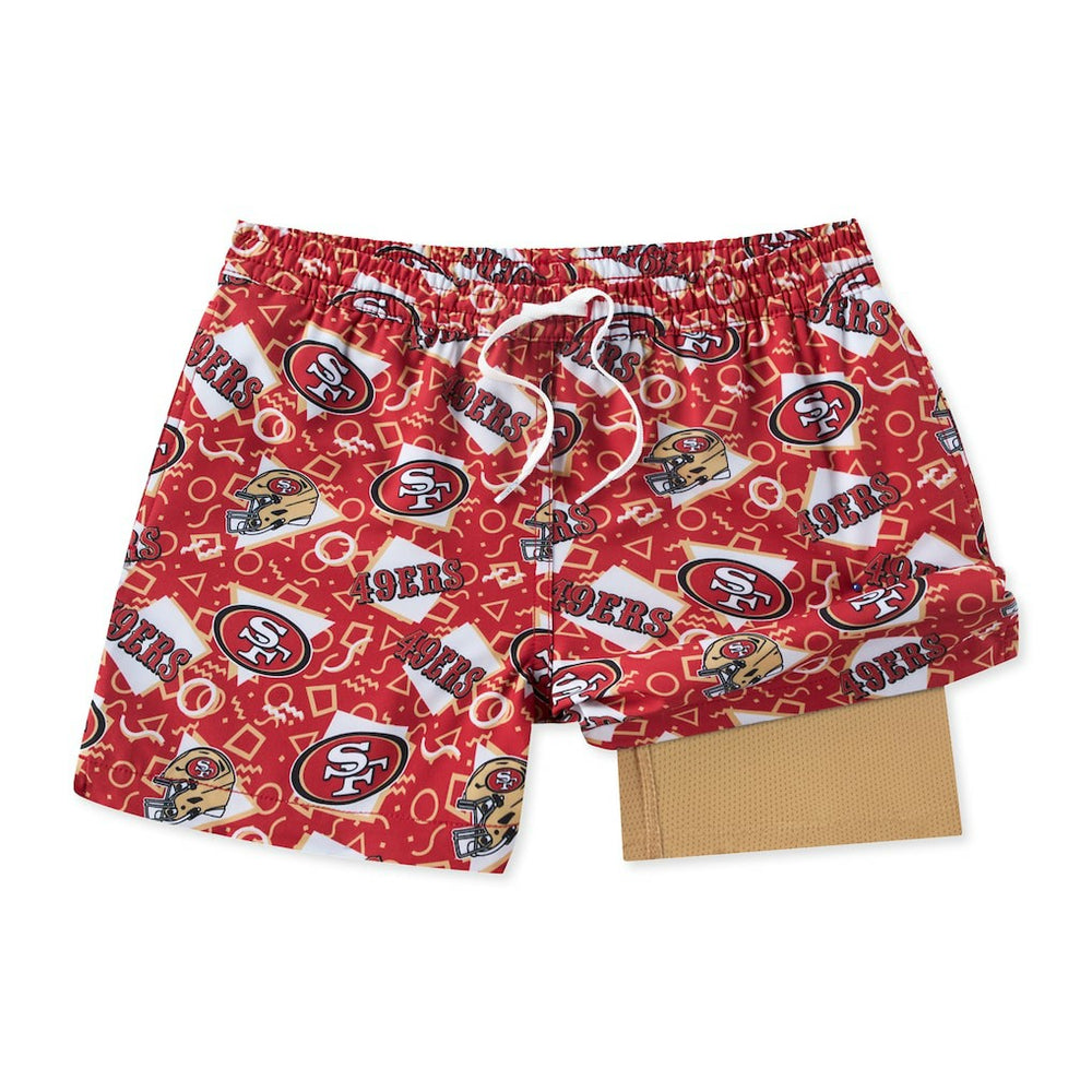 San Francisco 49ers Chubbies Game Day Fit Classic Lined Swim Trunks - Red - NFL