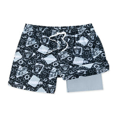 Las Vegas Raiders Chubbies Game Day Fit Classic Lined Swim Trunks - Black - NFL