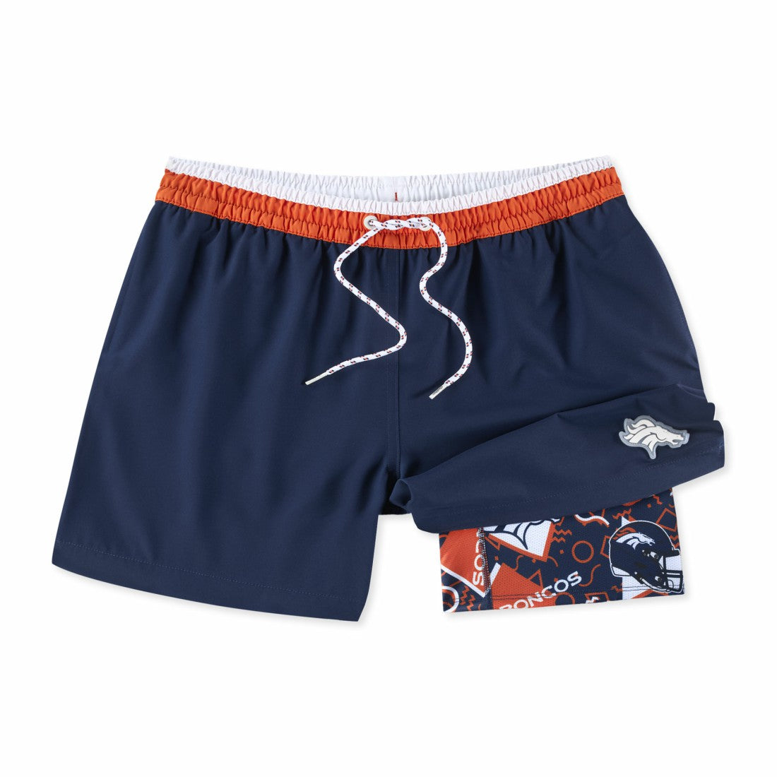 Denver Broncos Chubbies The Secret Lined Swim Trunks - Navy - NFL