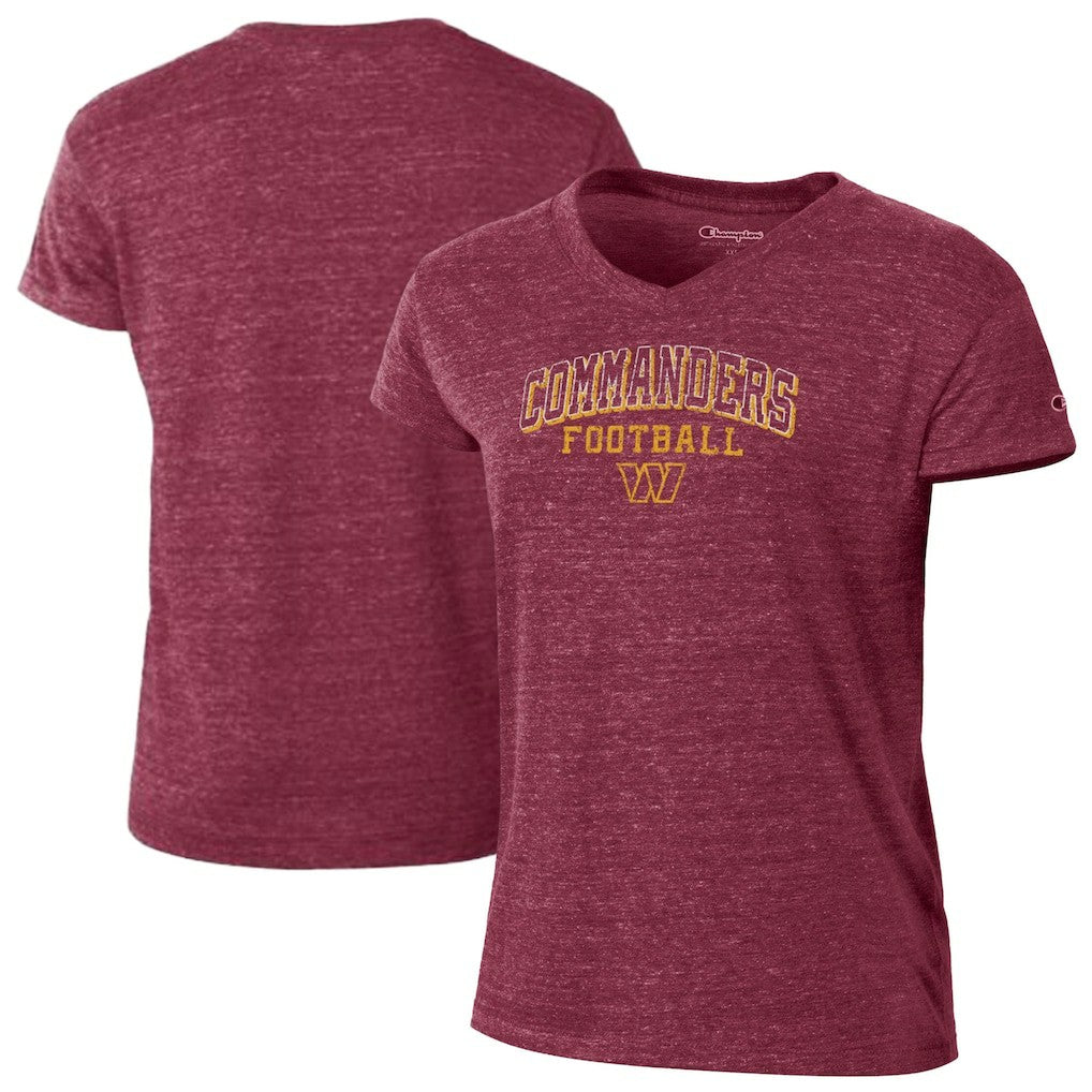 Washington Commanders Champion Women's Triumph Tri-Blend V-Neck T-Shirt - Burgundy - NFL