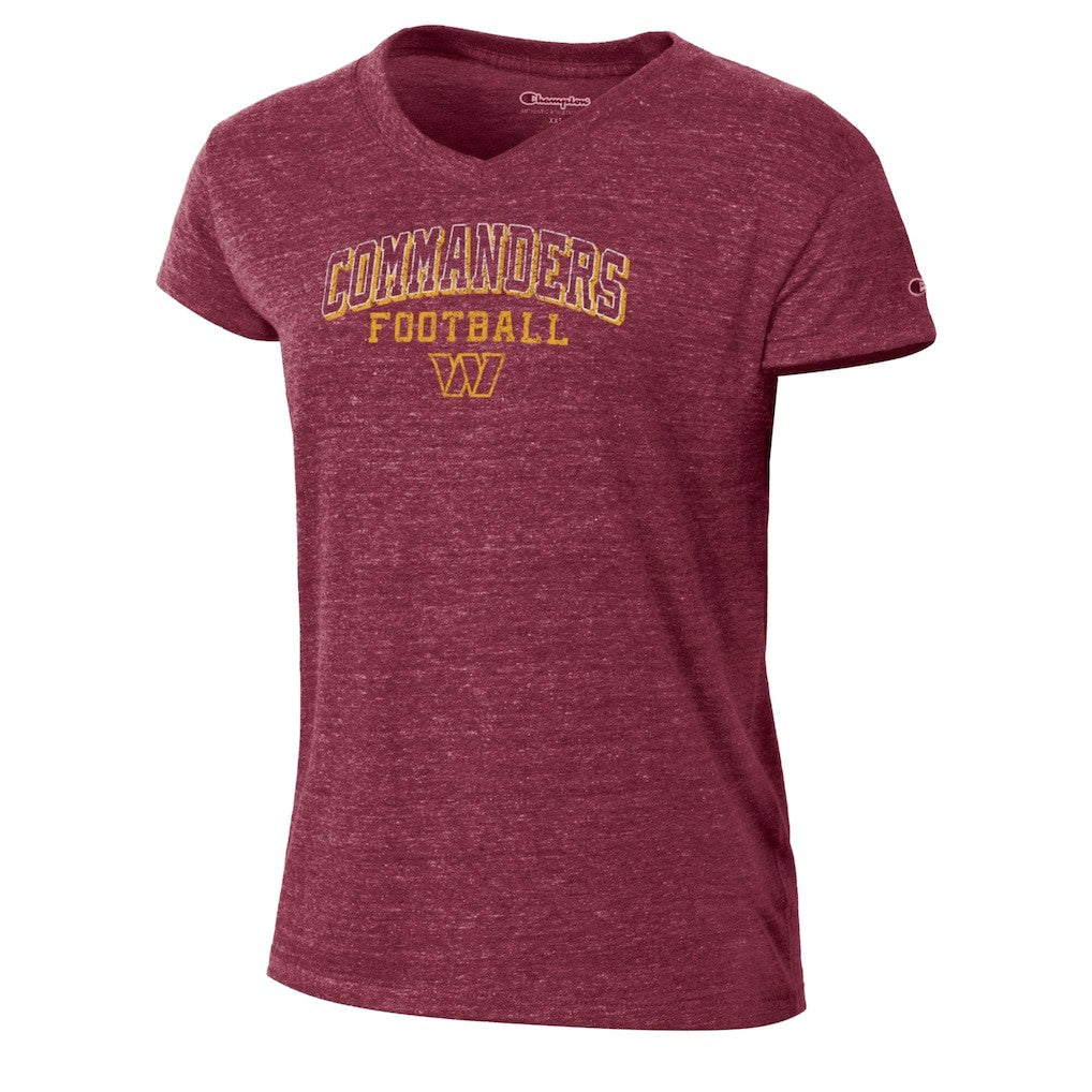 Washington Commanders Champion Women's Triumph Tri-Blend V-Neck T-Shirt - Burgundy - NFL