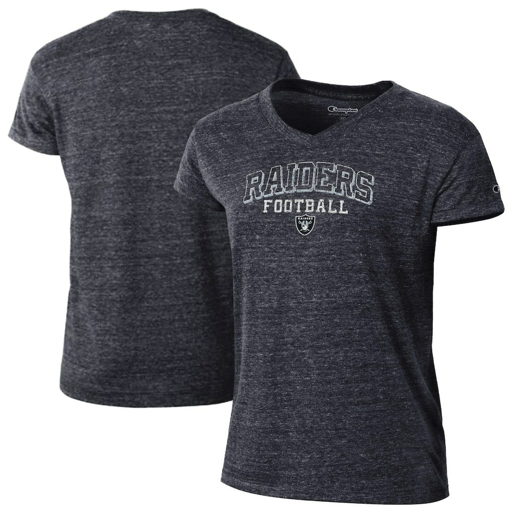 Las Vegas Raiders Champion Women's Triumph Tri-Blend V-Neck T-Shirt - Black - NFL