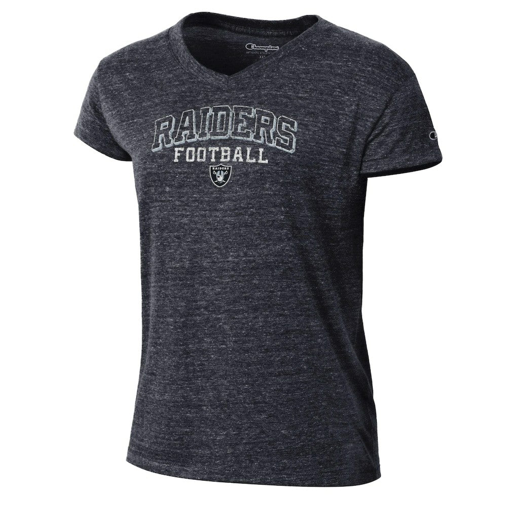 Las Vegas Raiders Champion Women's Triumph Tri-Blend V-Neck T-Shirt - Black - NFL