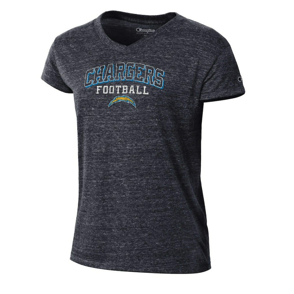 Los Angeles Chargers Champion Women's Triumph Tri-Blend V-Neck T-Shirt - Black - NFL