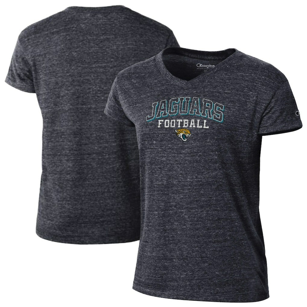Jacksonville Jaguars Champion Women's Triumph Tri-Blend V-Neck T-Shirt - Black - NFL