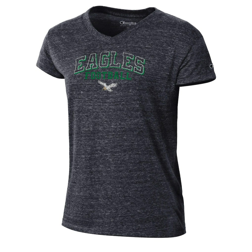 Philadelphia Eagles Champion Women's Triumph Tri-Blend V-Neck T-Shirt - Black - NFL