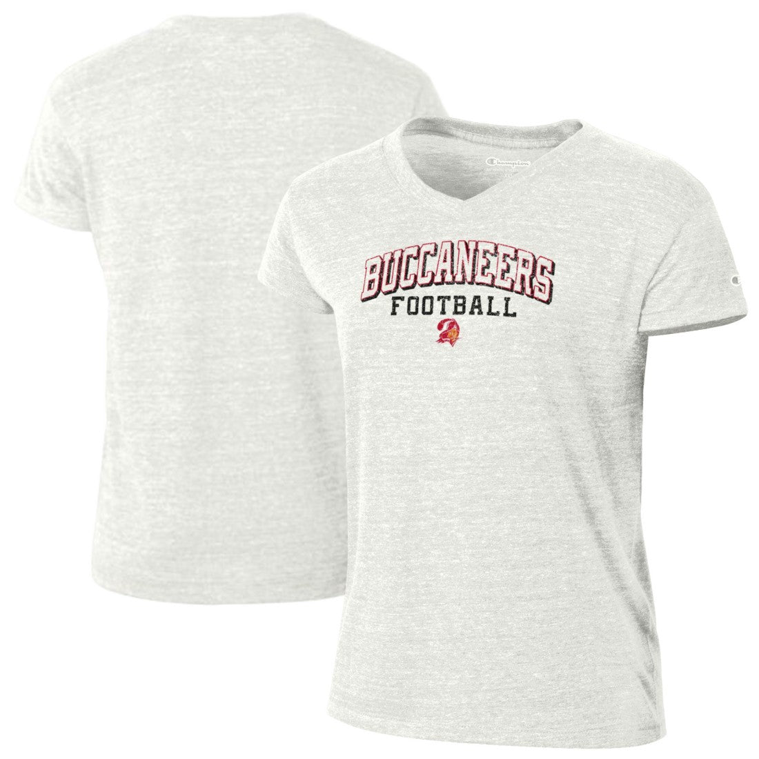 Tampa Bay Buccaneers Champion Women's Triumph Tri-Blend V-Neck T-Shirt - White - NFL