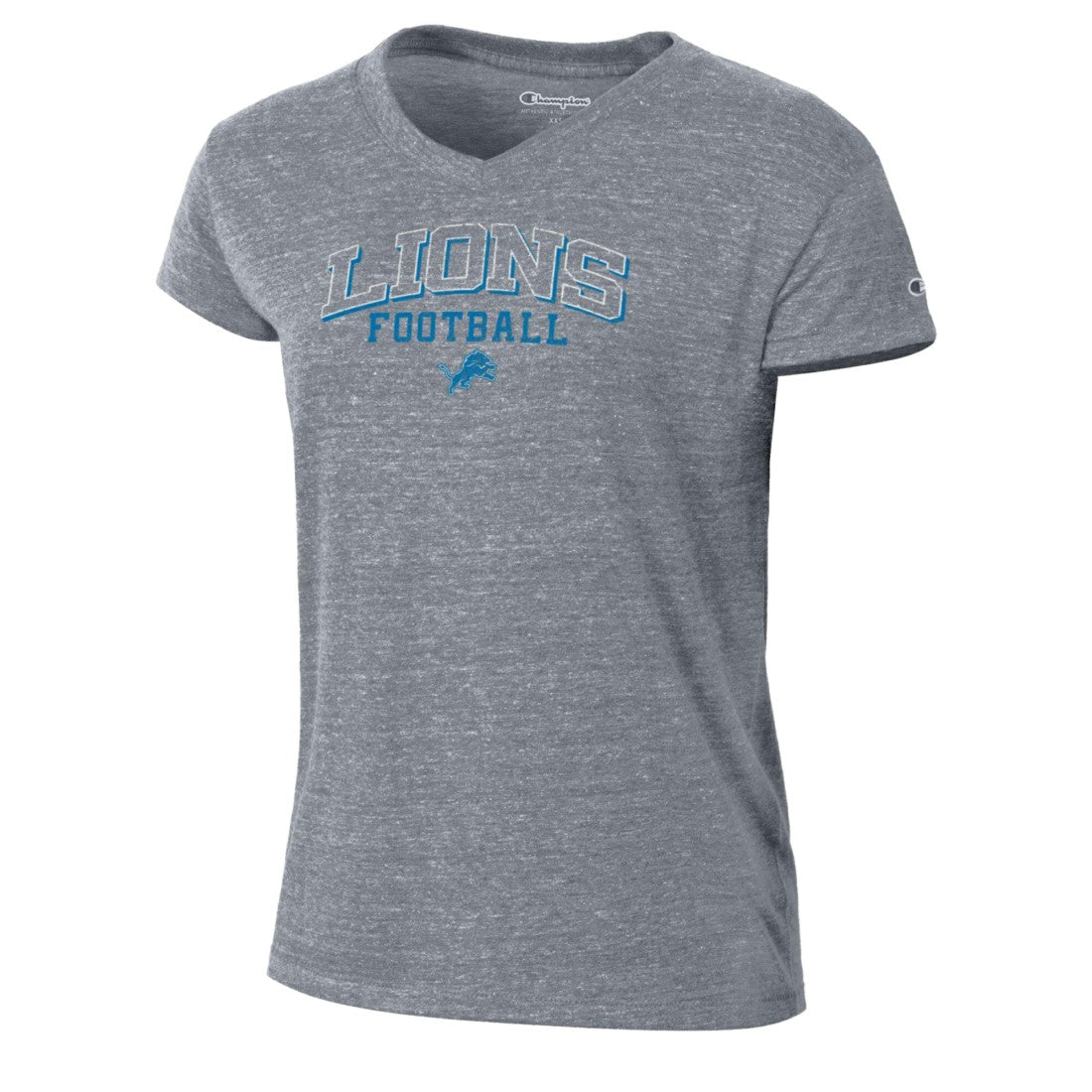 Detroit Lions Champion Women's Triumph Tri-Blend V-Neck T-Shirt - Heather Gray - NFL