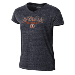Cincinnati Bengals Champion Women's Triumph Tri-Blend V-Neck T-Shirt - Black - NFL