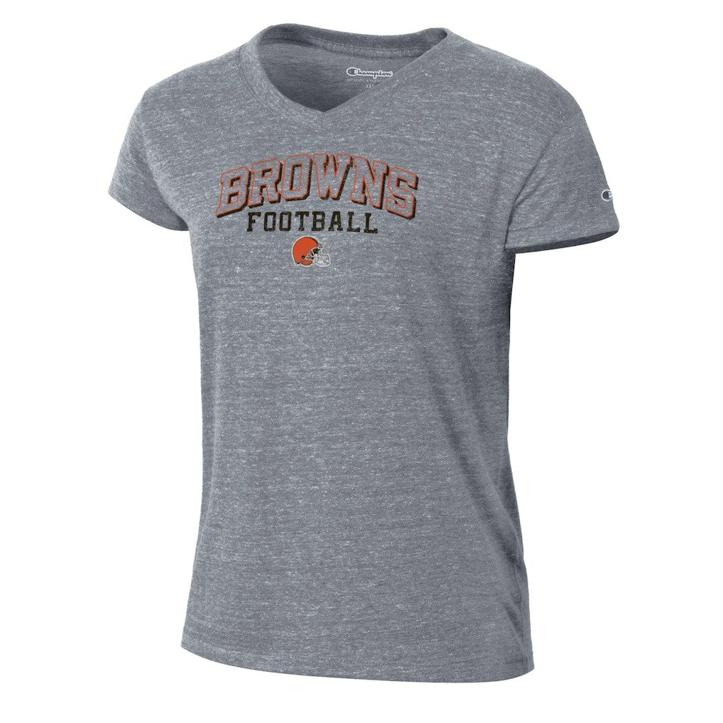 Cleveland Browns Champion Women's Triumph Tri-Blend V-Neck T-Shirt - Heather Gray - NFL